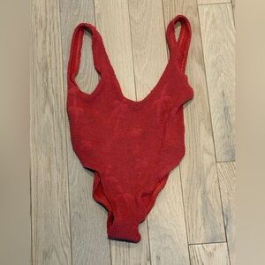 Bond-Eye textured/crinkled one piece bathing suit with palm tree design